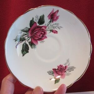 Duchess Bone China Pink Roses saucer